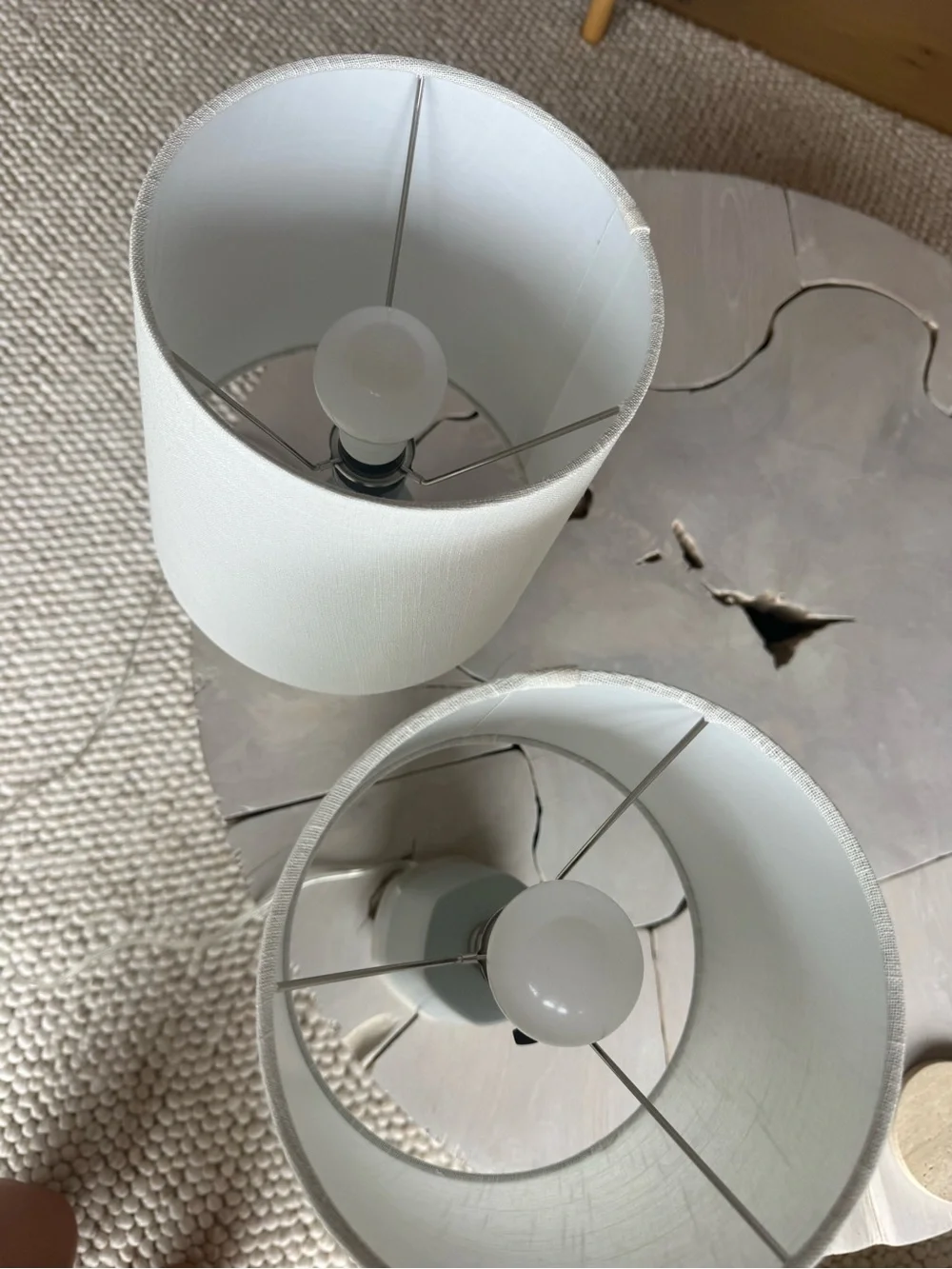 Two Target Lamps - Dipped Blue/White Ceramic